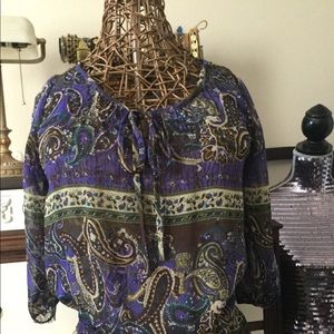 Blue Asphalt boho top